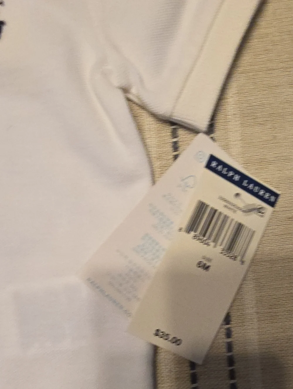 Ralph Lauren White Baby Polo with Navy Pony Embroidery
